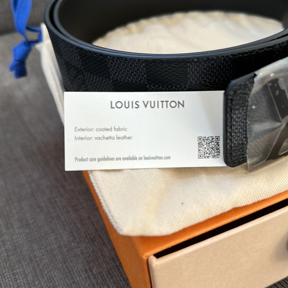 Louis Vuitton Silver Buckle Reversible Damier Graphite 40 MM Black Lining sz 36 - Picture 2 of 3